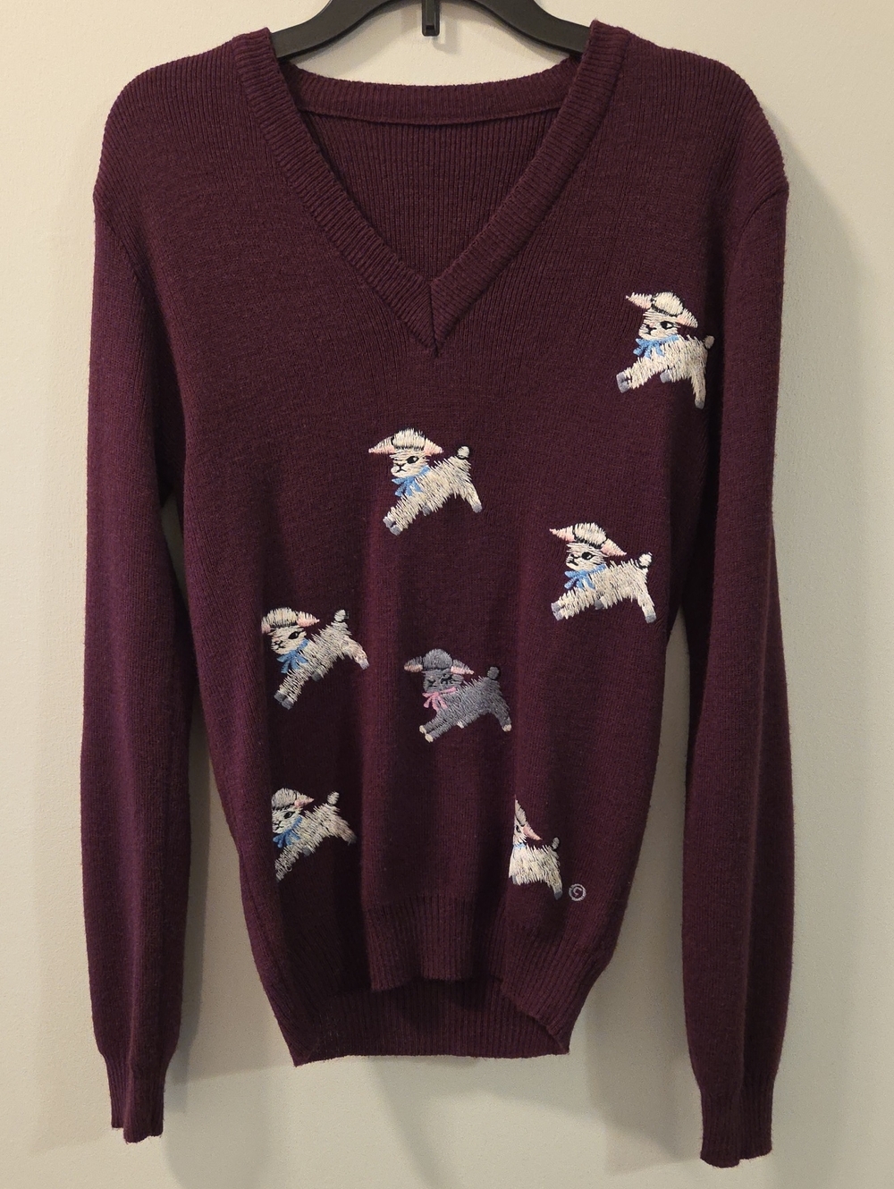 Shirlee 1970's Embroidered Baby Lamb Sweater